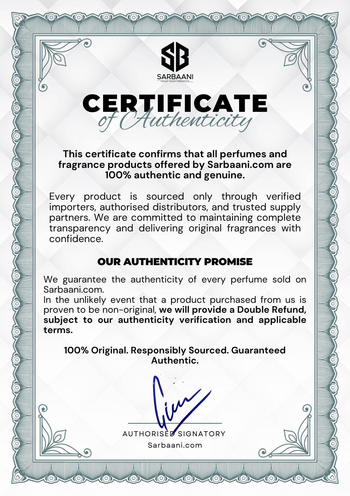 Certificate of Authenticity